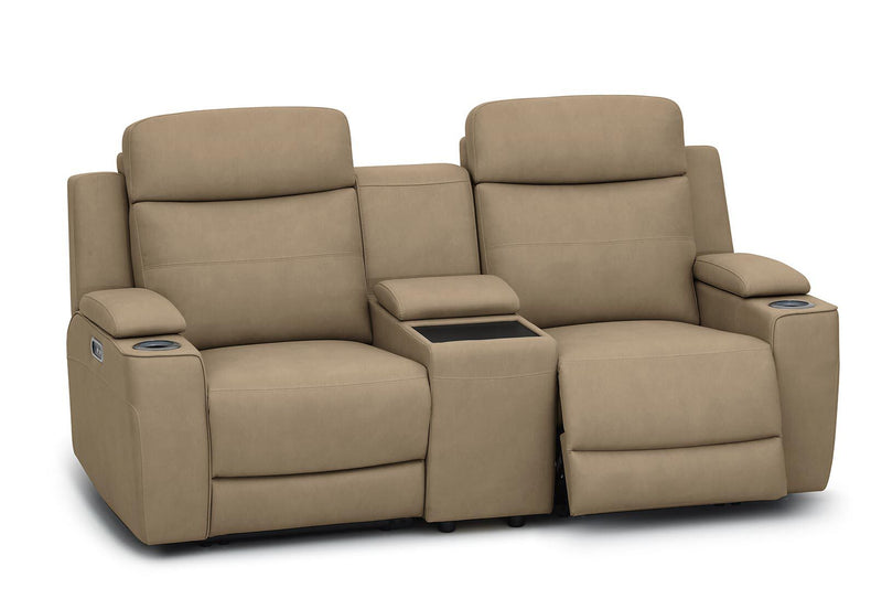 ALEXIOS 2 SEATER WITH ELECTRIC RECLINER AND CONSOLE STONE