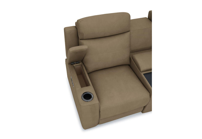 ALEXIOS 2 SEATER WITH ELECTRIC RECLINER AND CONSOLE STONE