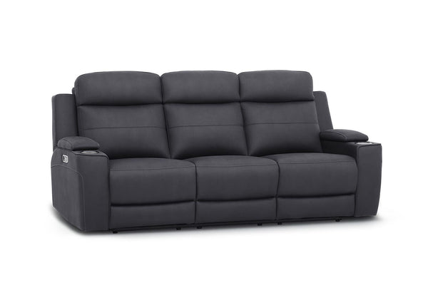 ALEXIOS 3 SEATER WITH ELECTRIC RECLINER CHARCOAL