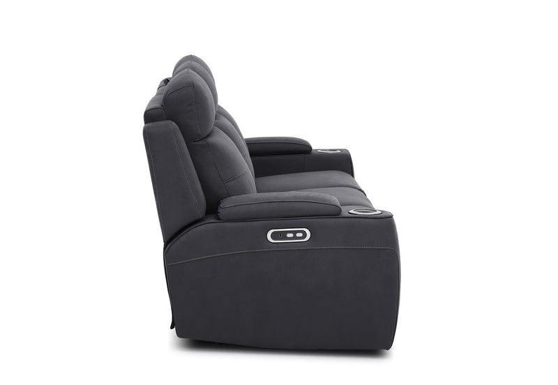 ALEXIOS 3 SEATER WITH ELECTRIC RECLINER CHARCOAL