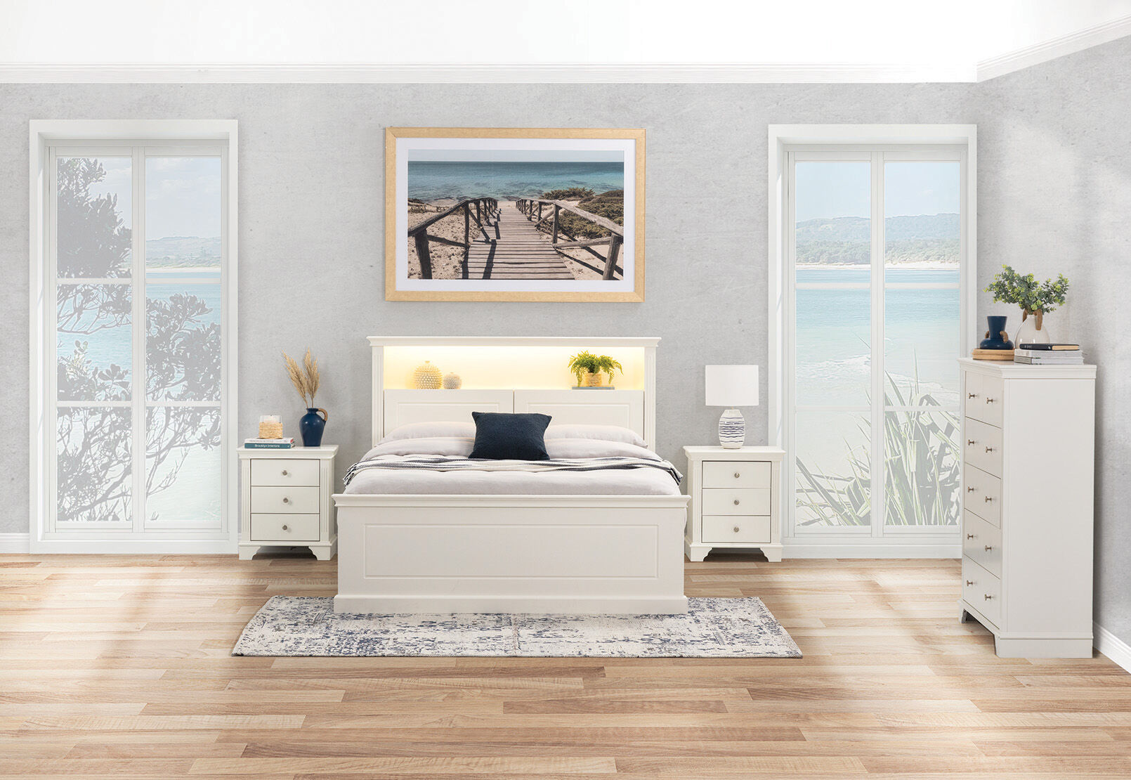 KULA QUEEN BED WHITE