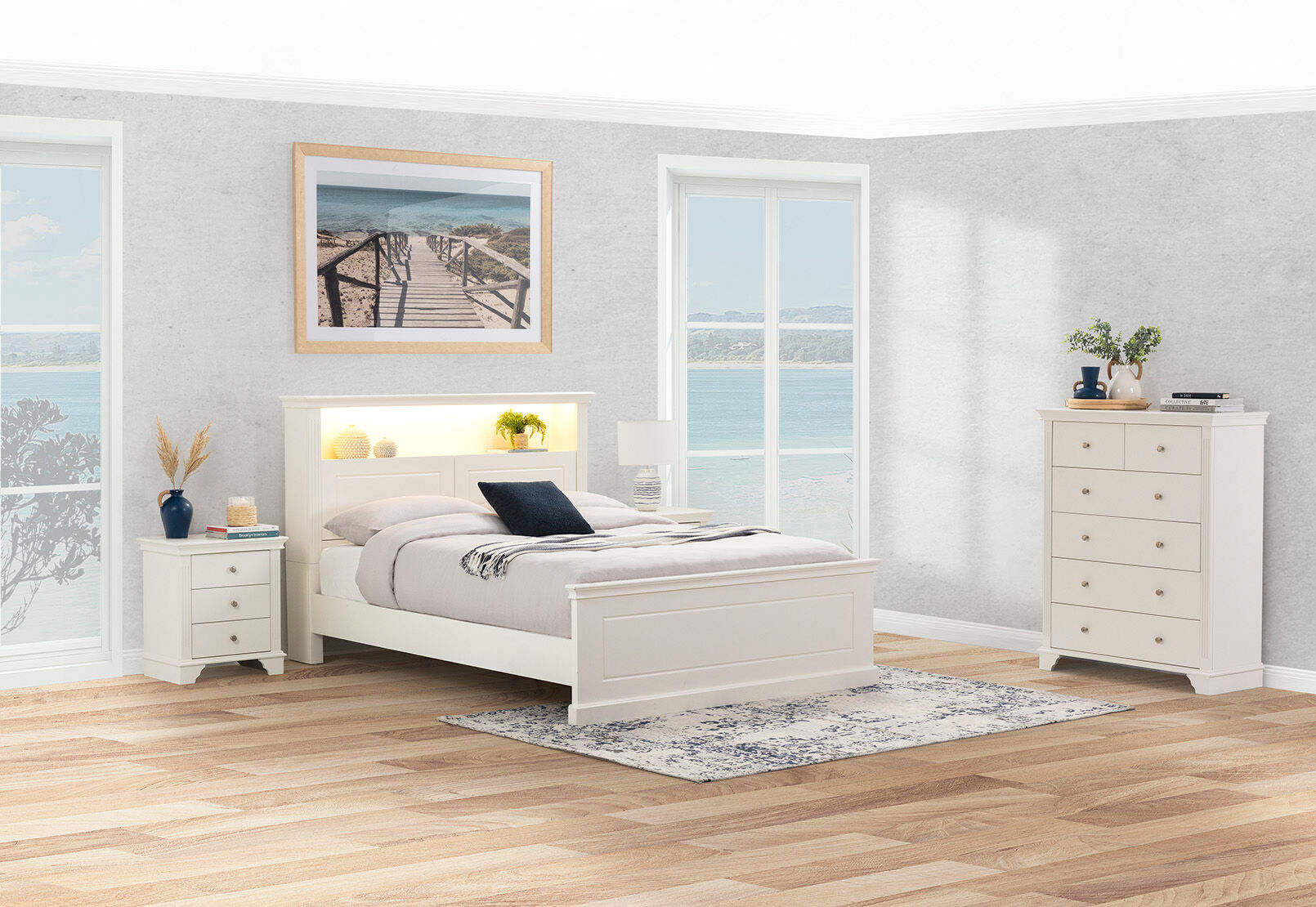 KULA QUEEN BED WHITE