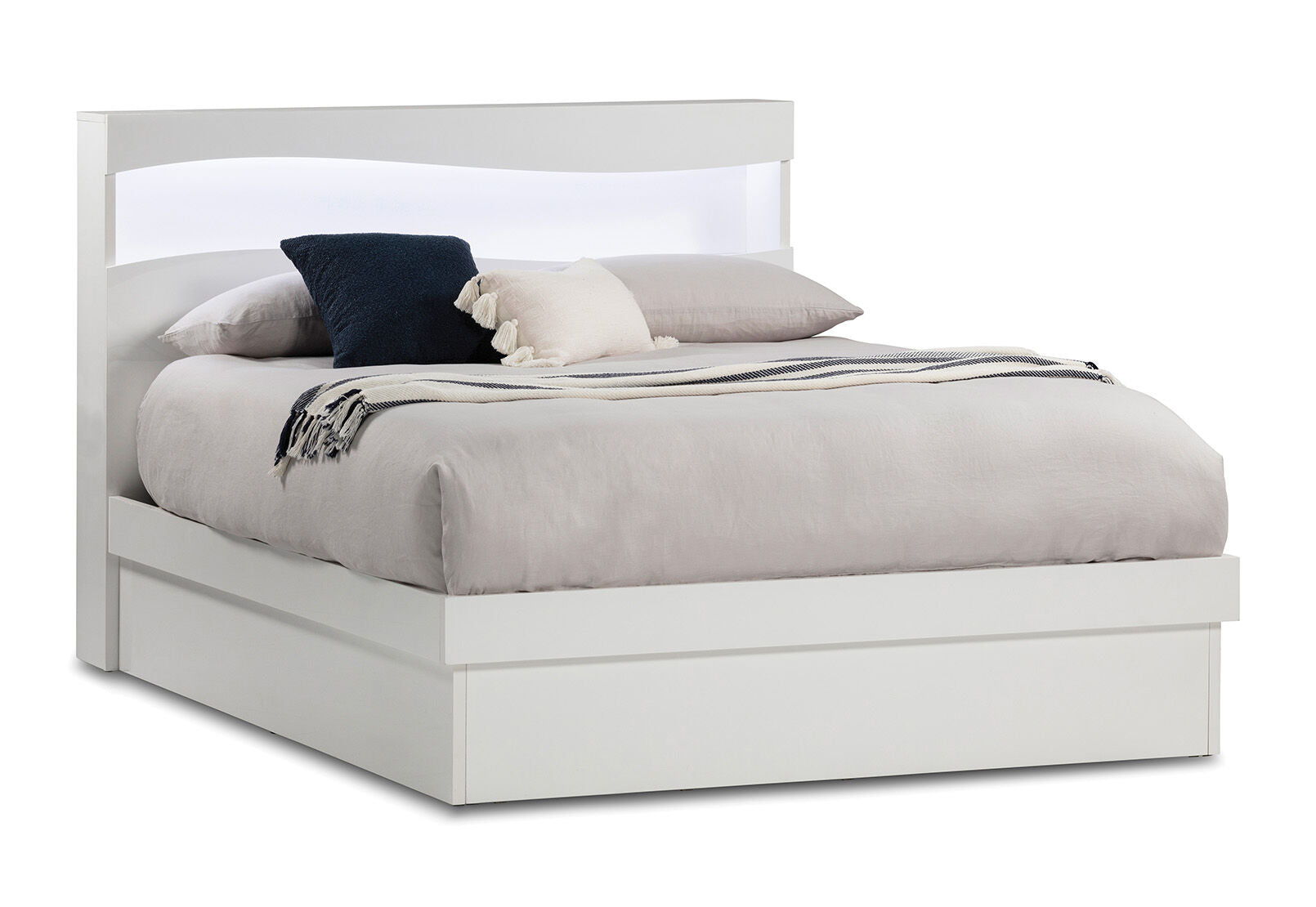 CALISTO QUEEN GAS LIFT BED WHITE