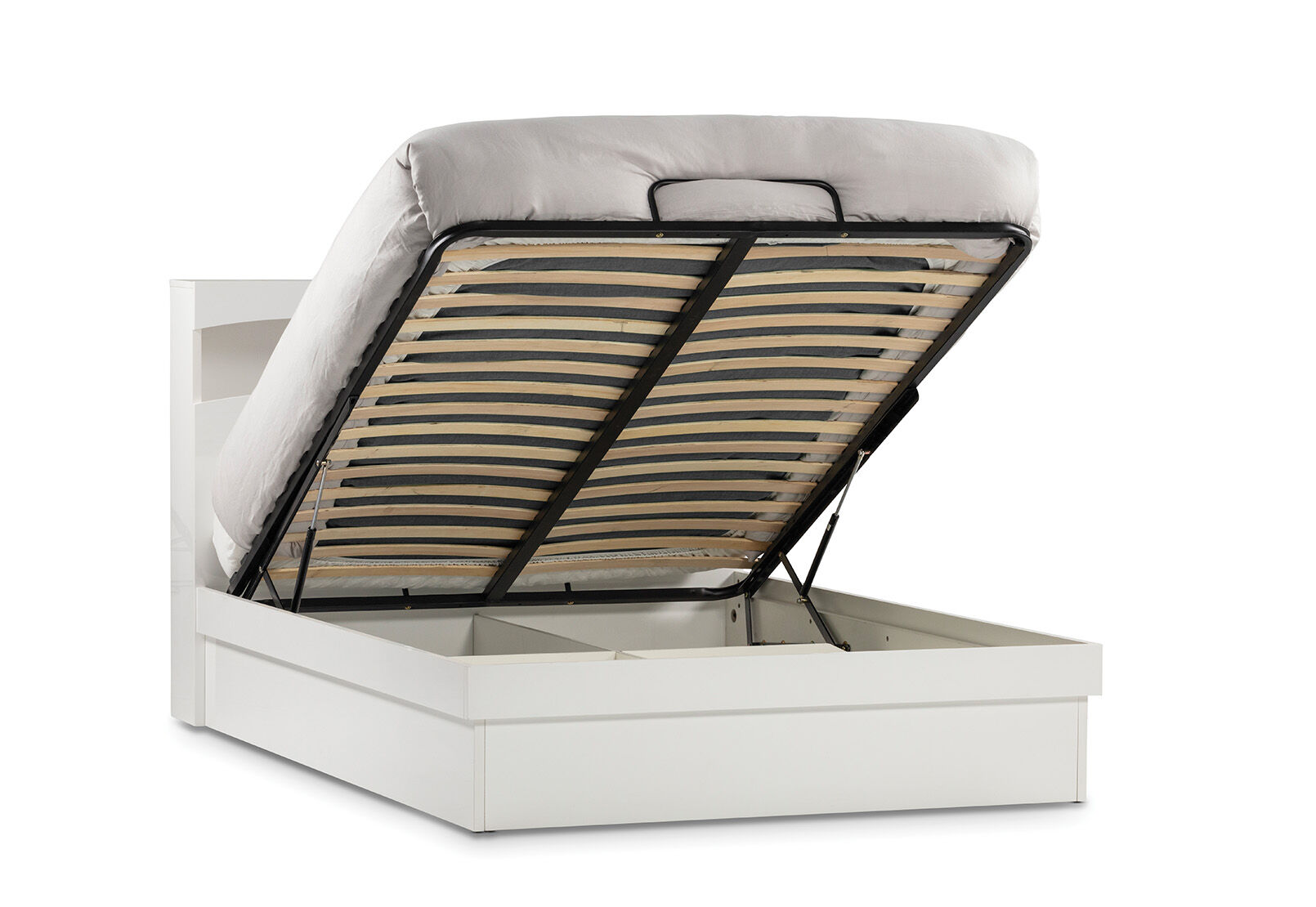 CALISTO QUEEN GAS LIFT BED WHITE