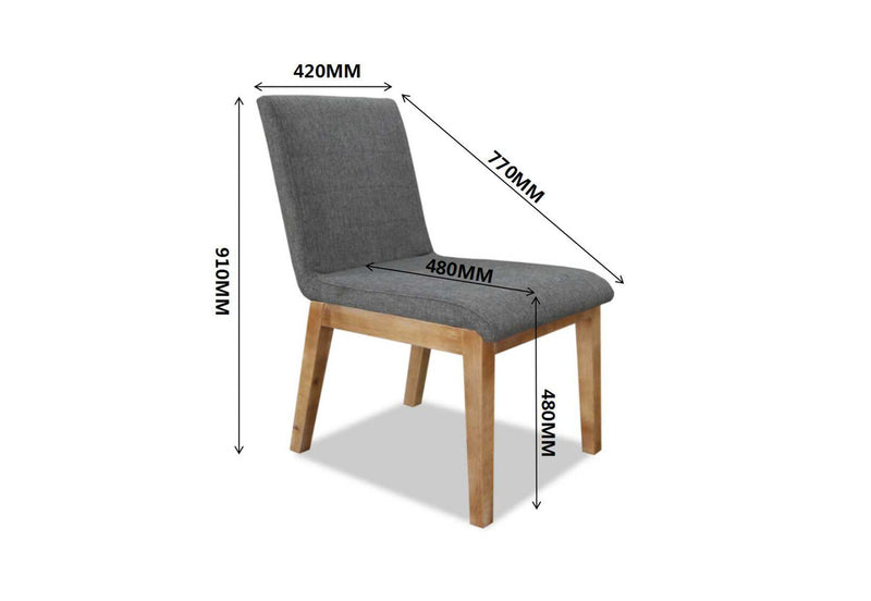 ABBOT SET OF 2 DINING CHAIRS 	CHARCOAL