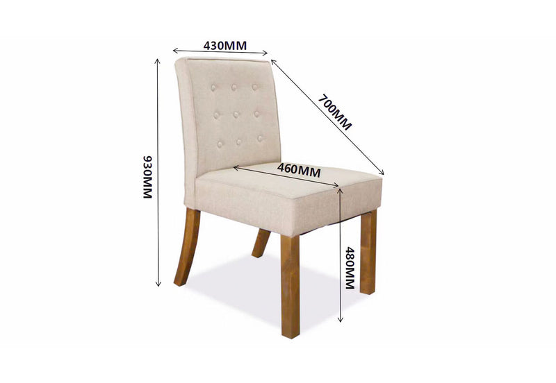 CABRERA SET OF 2 DINING CHAIRS 	BEIGE