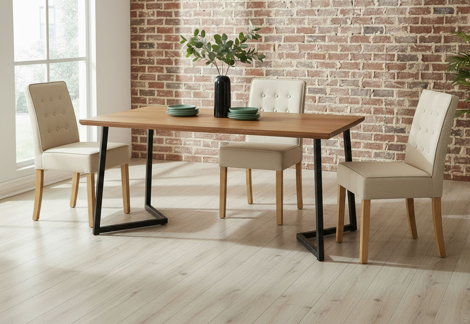 CABRERA SET OF 2 DINING CHAIRS 	BEIGE