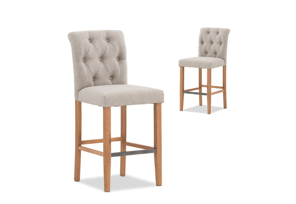 EDWARDS SET OF 2 STOOLS 	TAUPE
