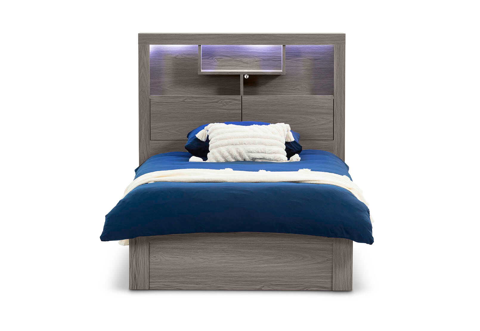 GEOVANA KING SINGLE BED GREY