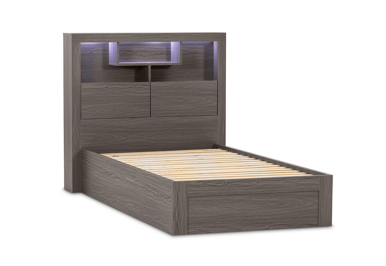 GEOVANA KING SINGLE BED GREY