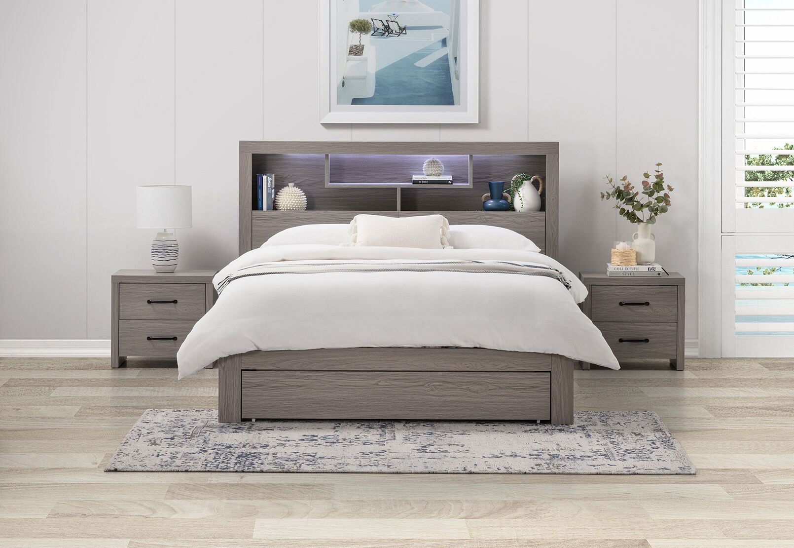 GEOVANA QUEEN LIFT BED GREY