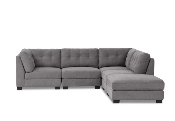 SANDS 5 PIECE CORNER SUITE. DARK GREY