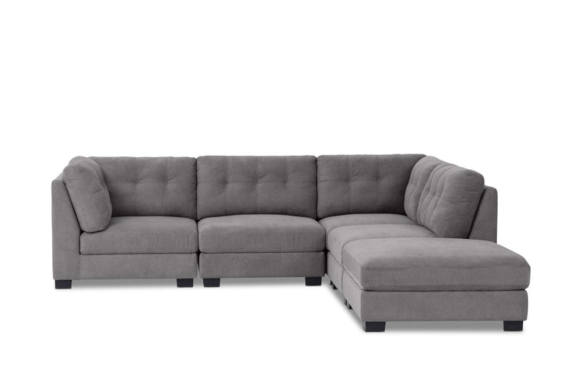 SANDS 5 PIECE CORNER SUITE. DARK GREY