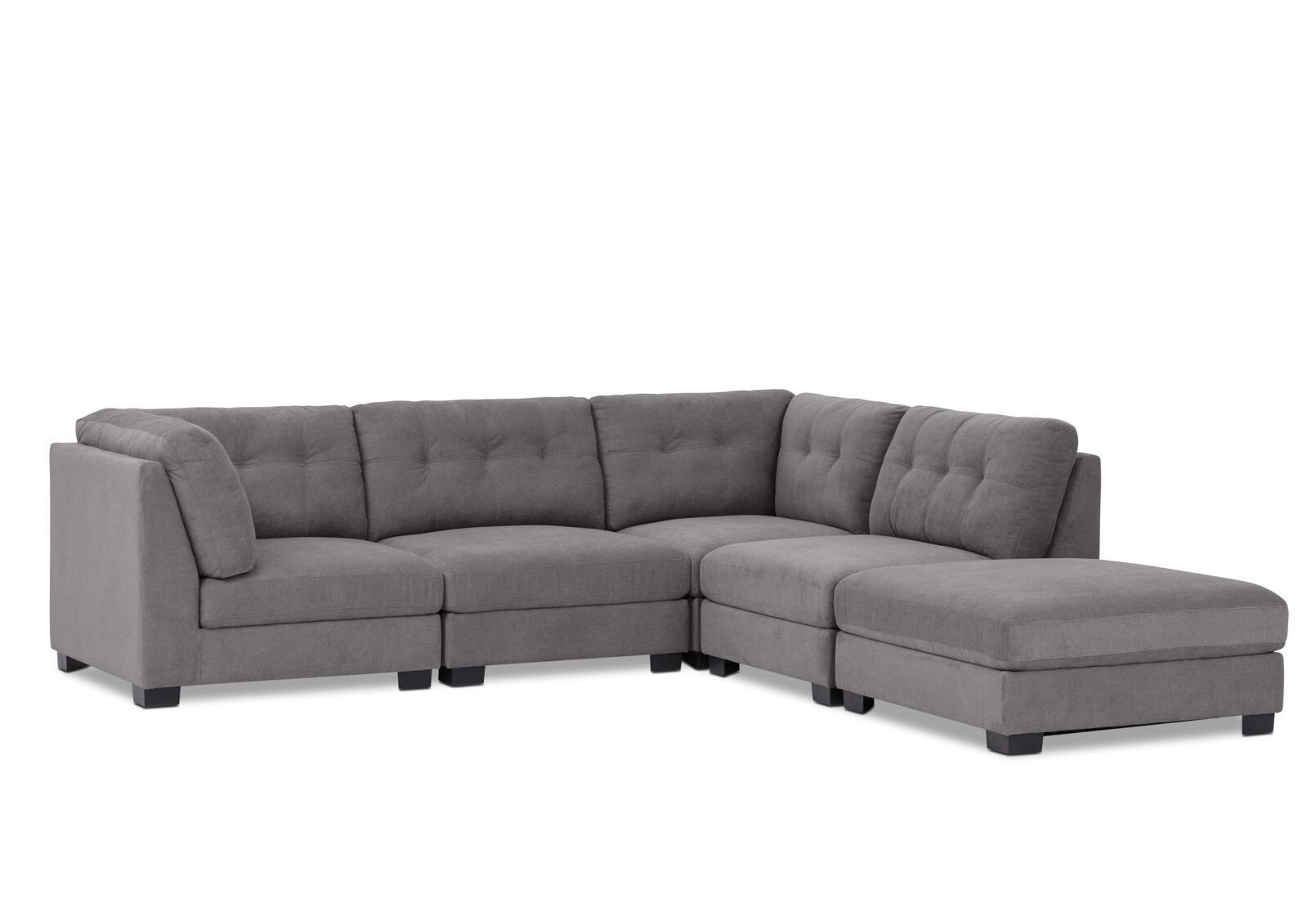 SANDS 5 PIECE CORNER SUITE. DARK GREY