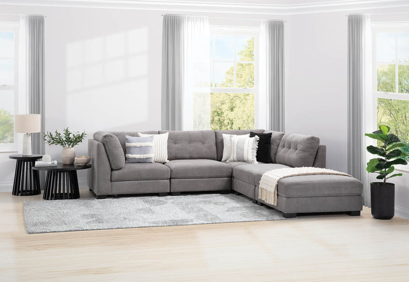 SANDS 5 PIECE CORNER SUITE. DARK GREY