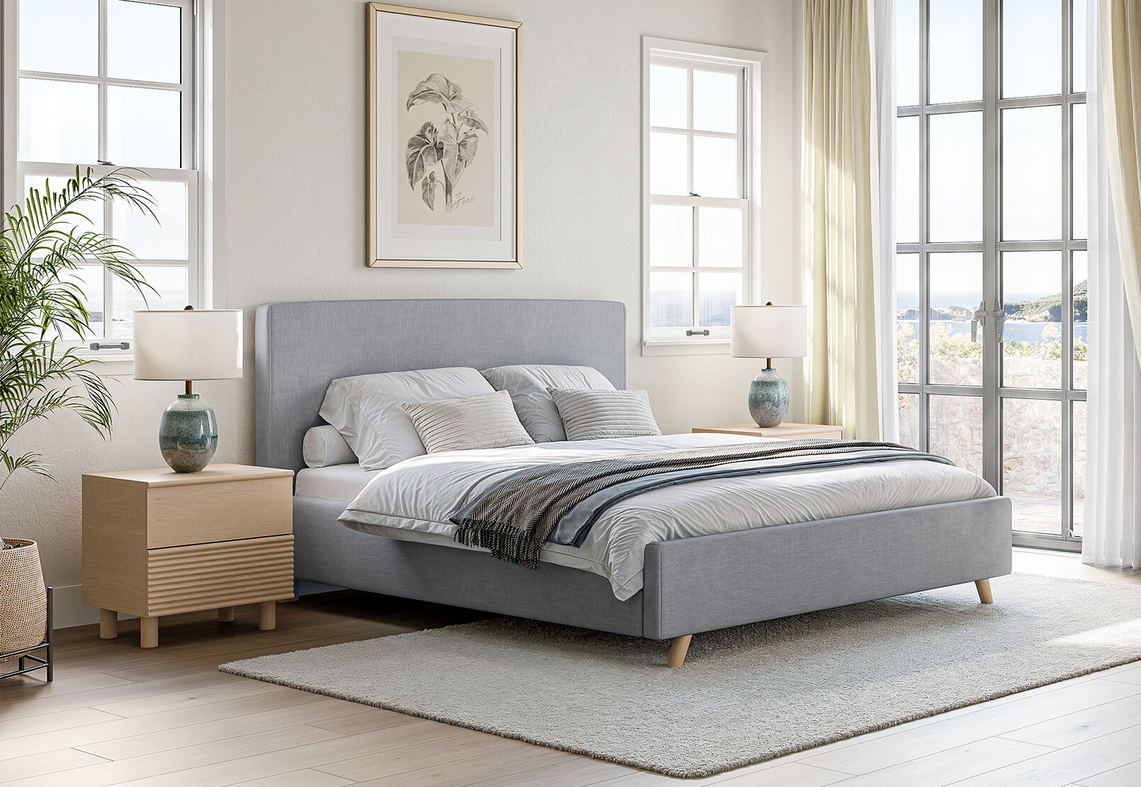 CORREA DOUBLE BED GREY