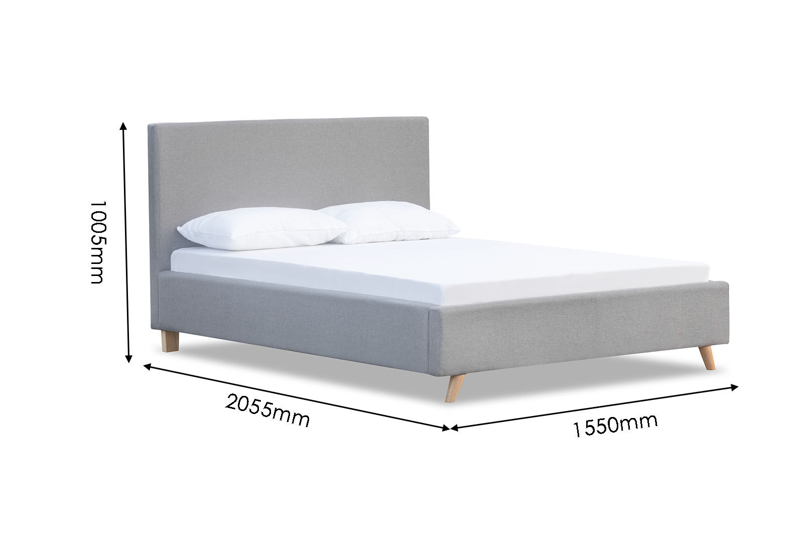 CORREA DOUBLE BED GREY