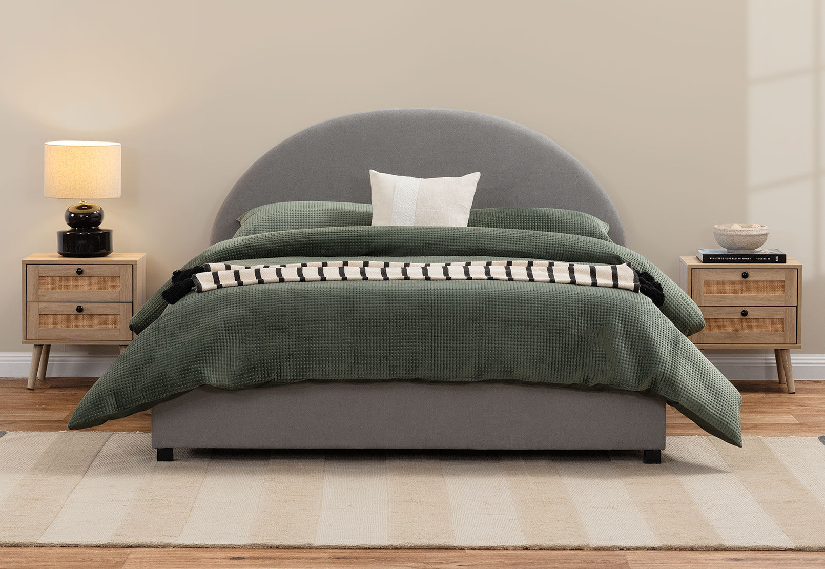 DELY REY QUEEN BED GREY