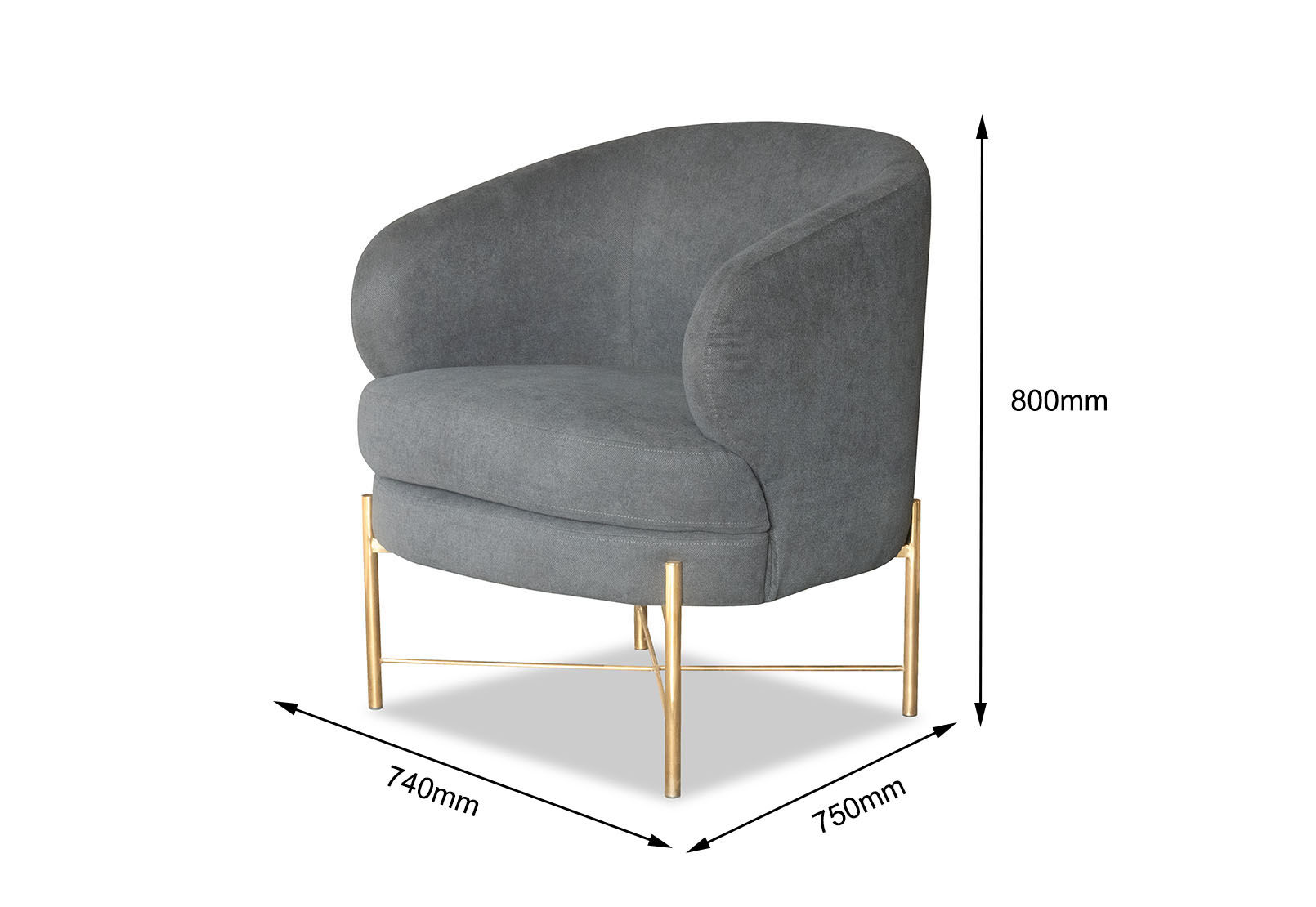 BREWER ACCENT CHAIR DARK GREY