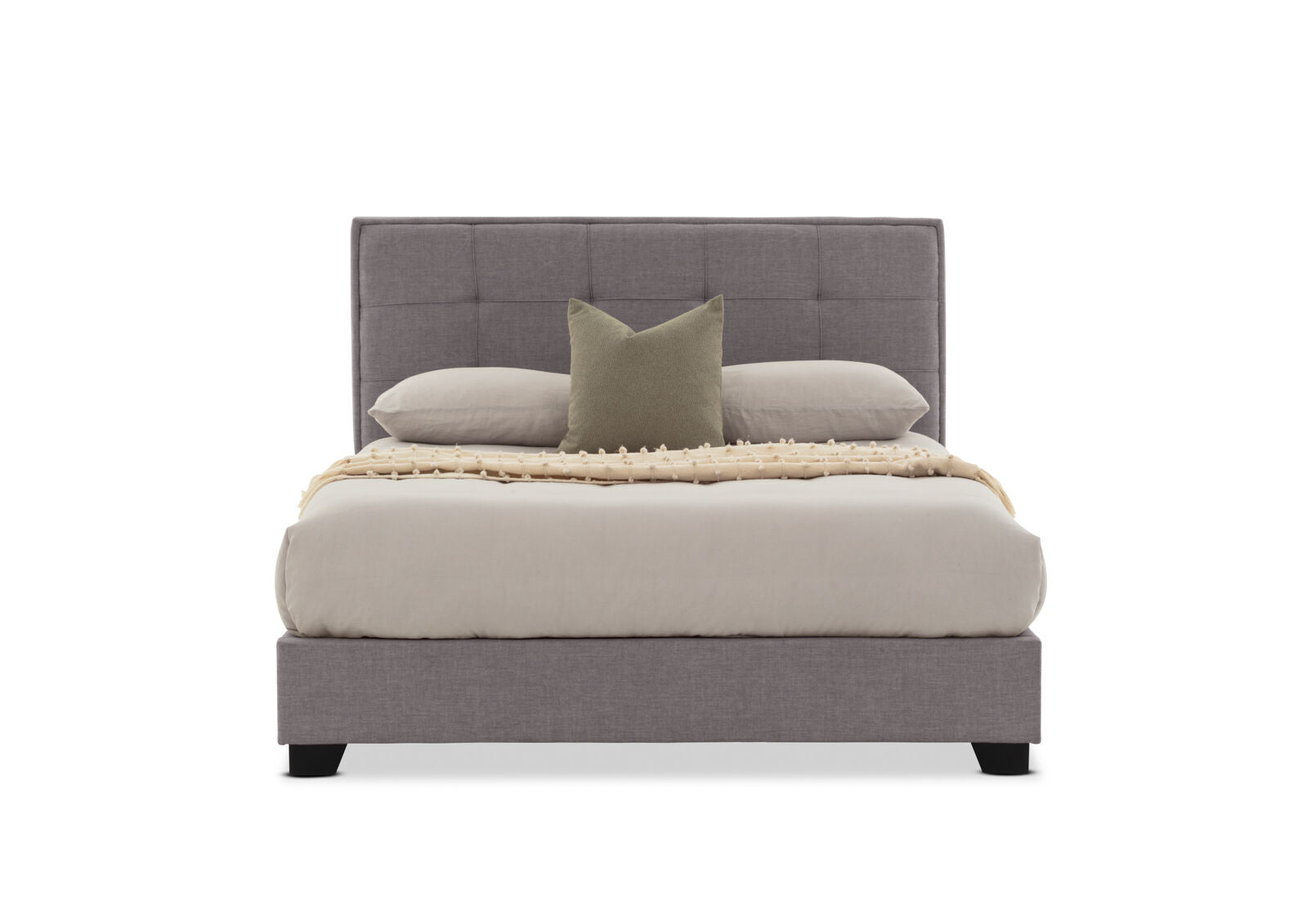 VAUGHN KING BED LIGHT GREY