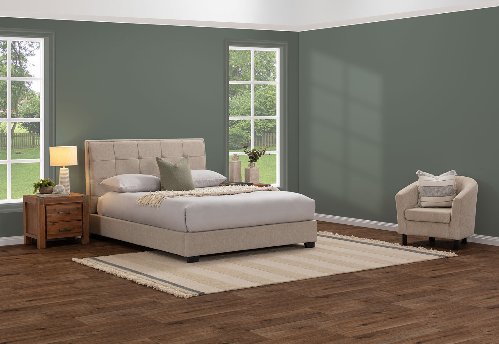 VAUGHN KING BED BEIGE
