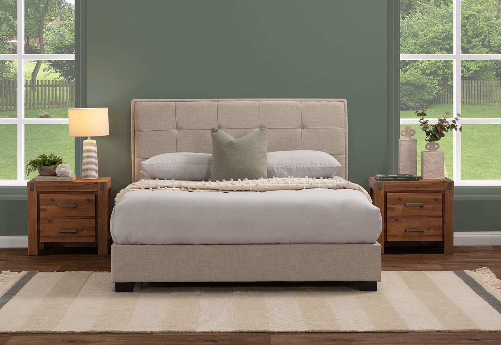 VAUGHN KING BED BEIGE