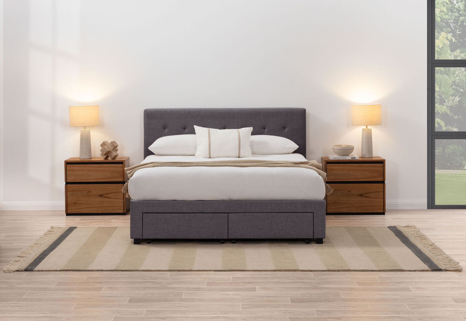 CATARINA QUEEN BED DARK GREY