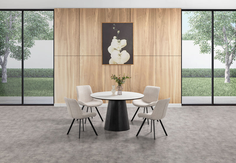 THANOS 1200 CERAMIC DINING TABLE BLACK/MARBLE
