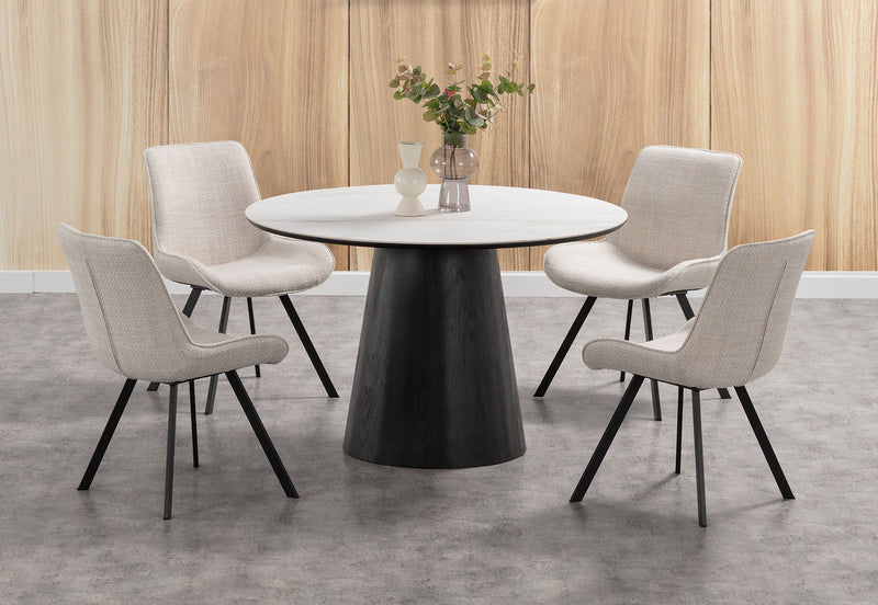 THANOS 1200 CERAMIC DINING TABLE BLACK/MARBLE