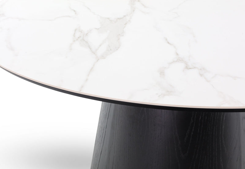 THANOS 1600 CERAMIC DINING TABLE BLACK/MARBLE