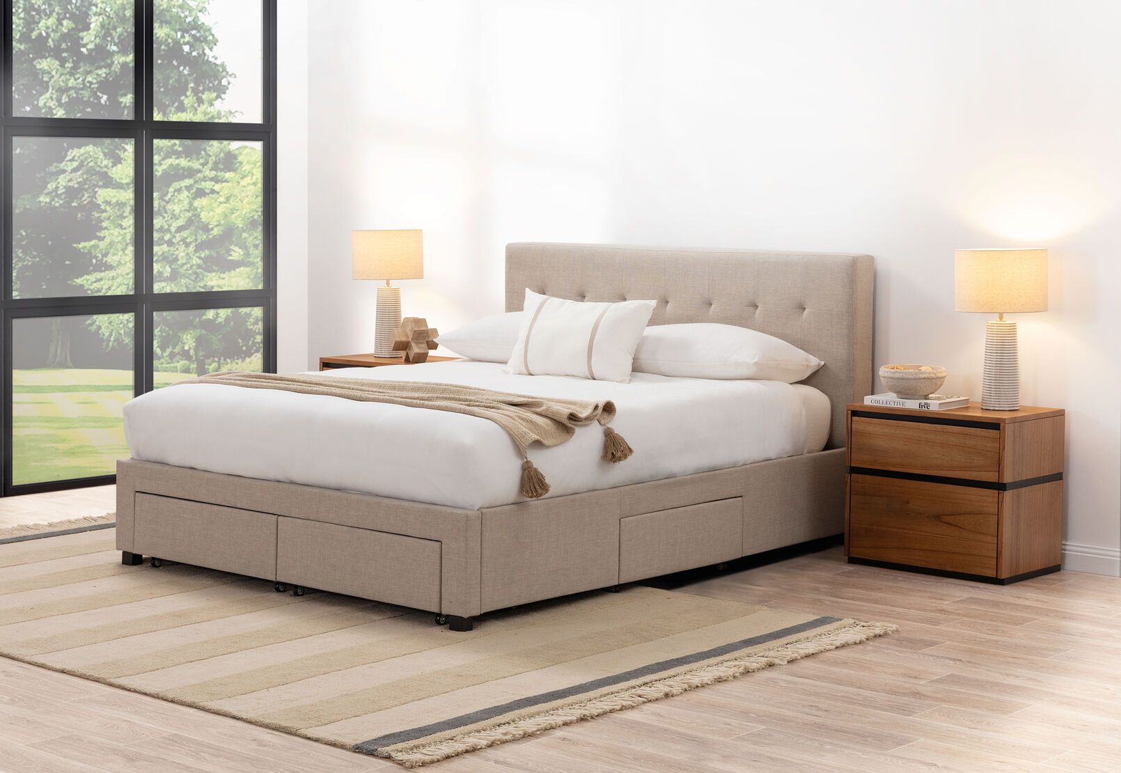 CATARINA QUEEN BED BEIGE