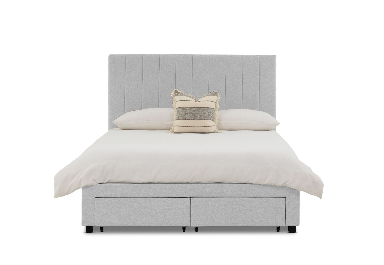 CORBIN KING BED LIGHT GREY