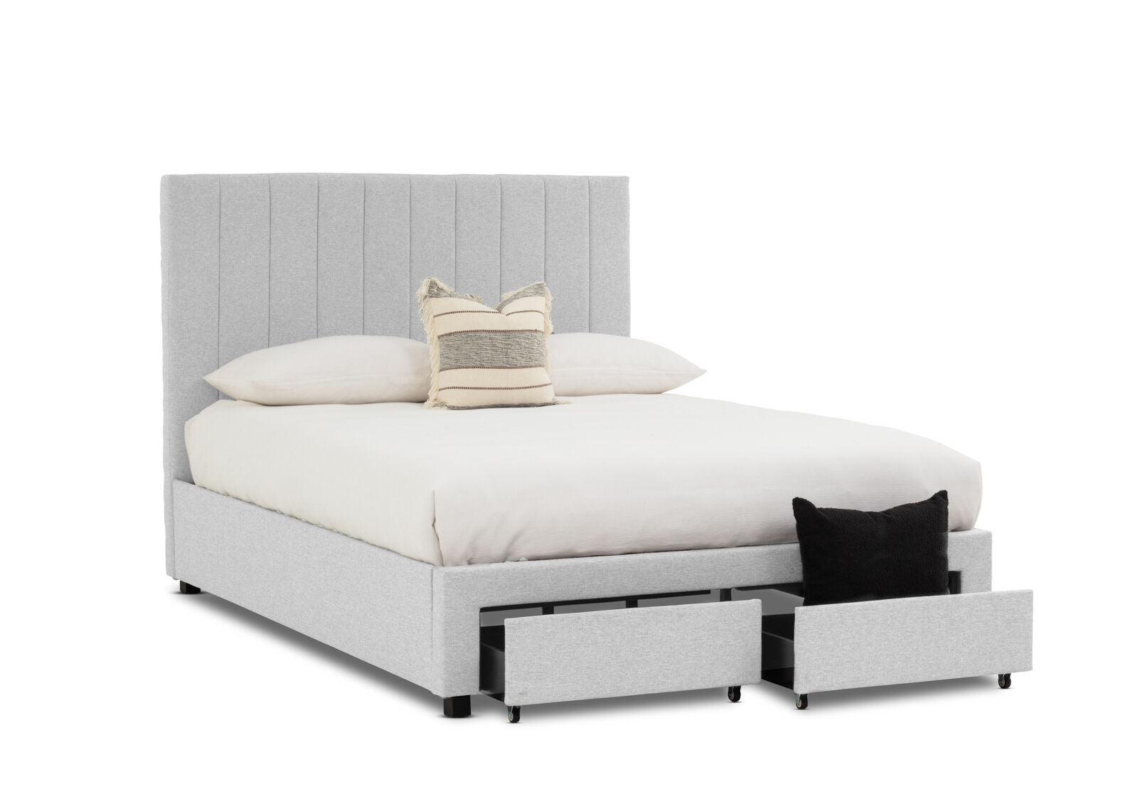 CORBIN KING BED LIGHT GREY