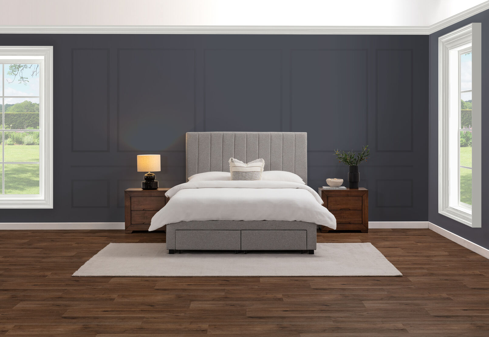 CORBIN QUEEN BED GREY