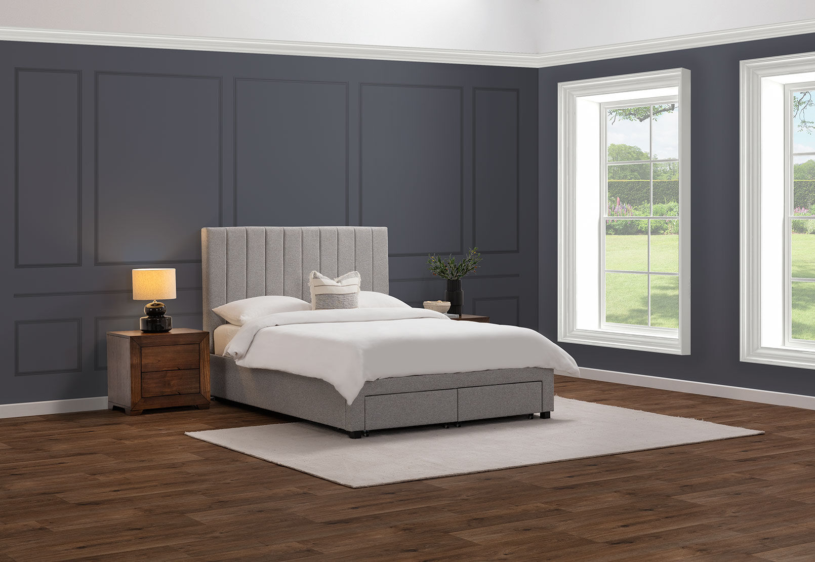 CORBIN QUEEN BED GREY