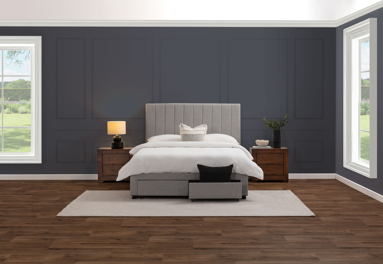 CORBIN QUEEN BED GREY