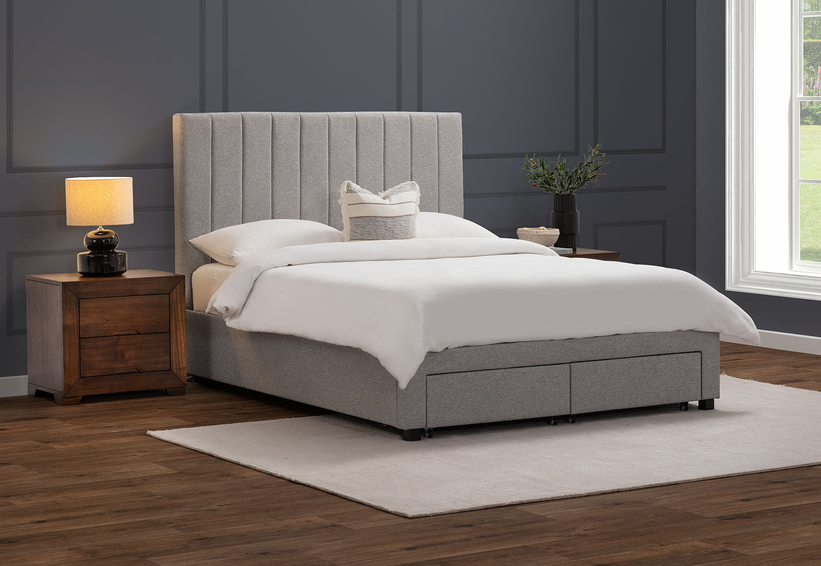 CORBIN QUEEN BED GREY