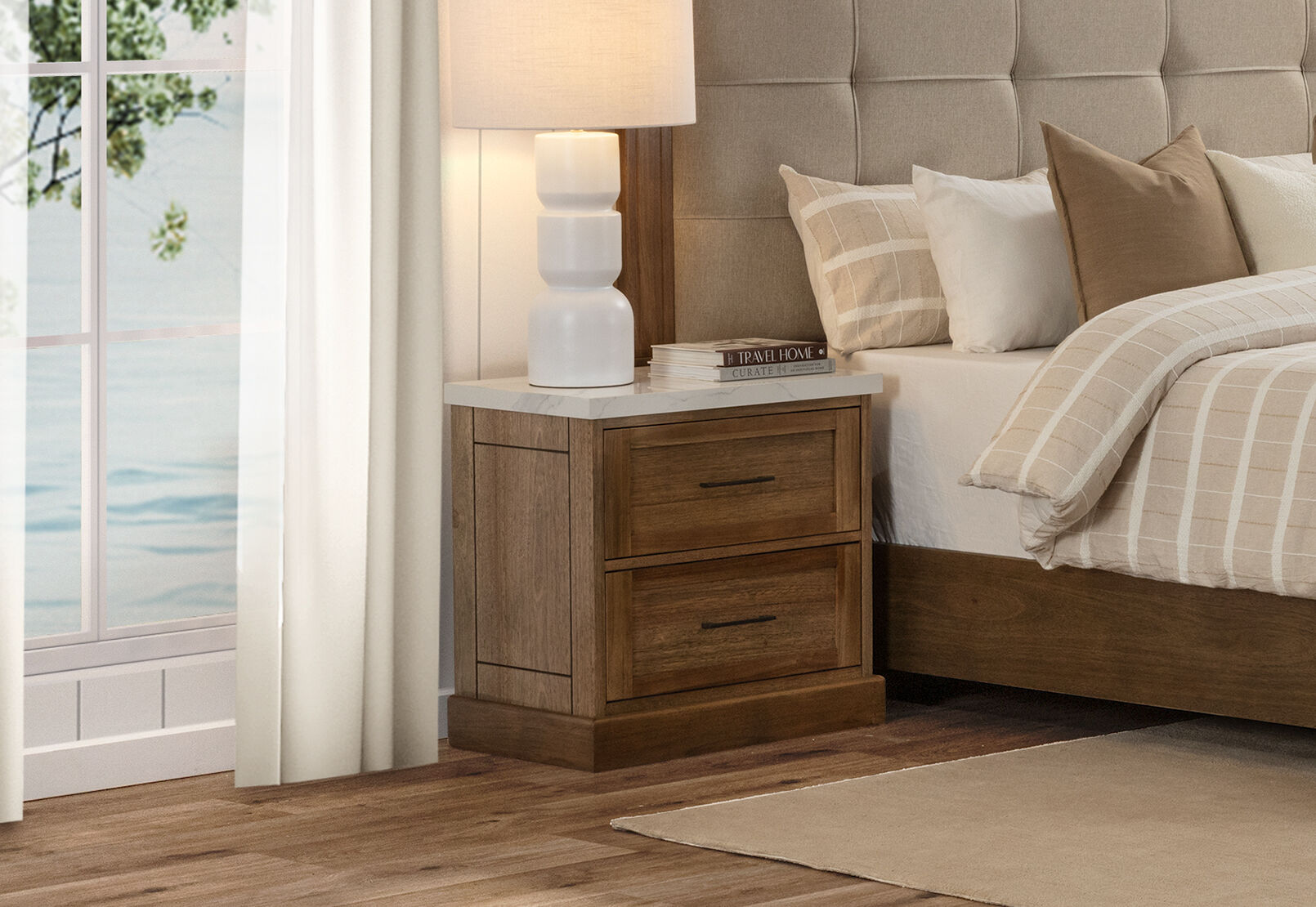 MATTEO BEDSIDE TABLE LIGHT OAK