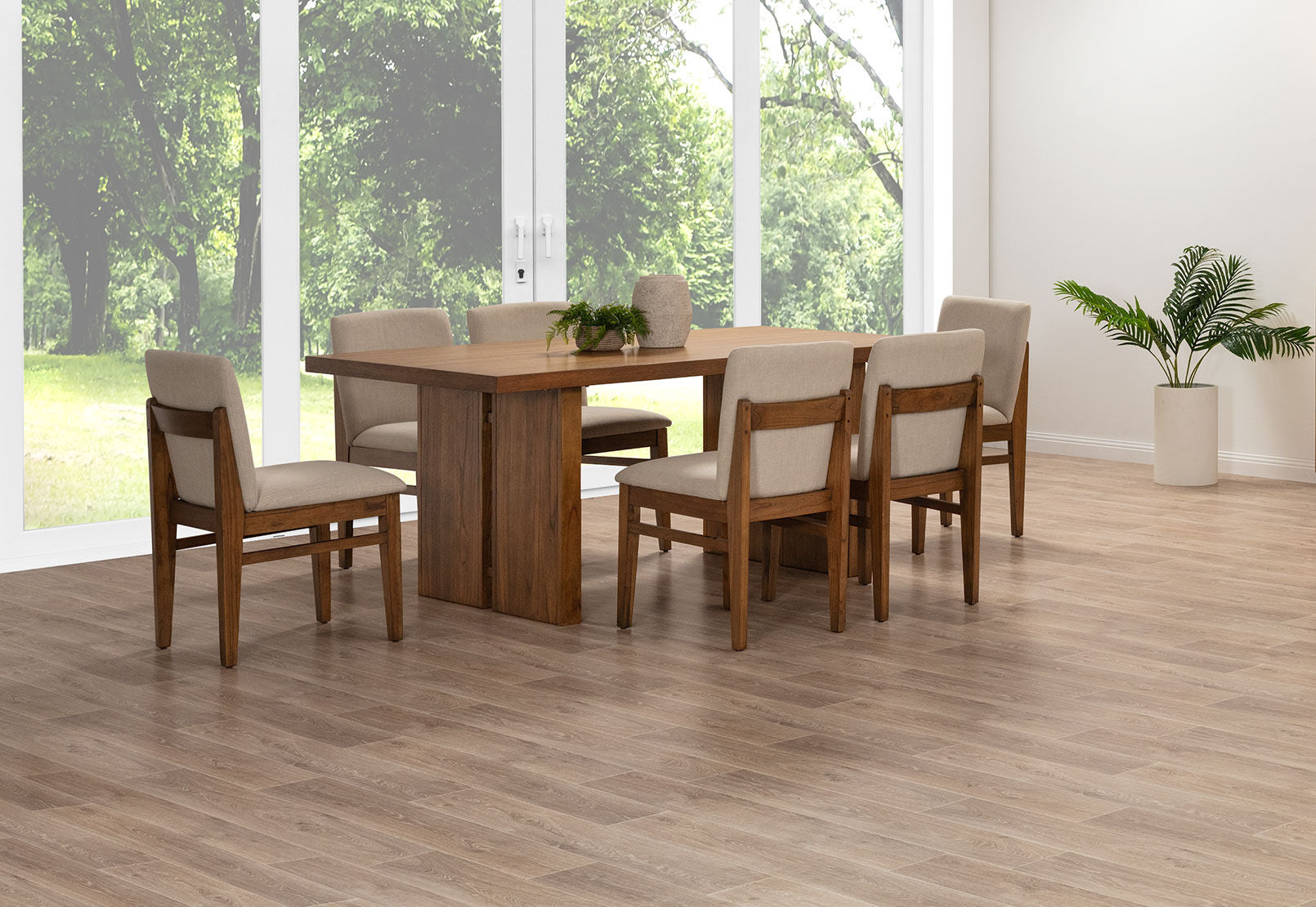 SORVINO 1800 DINING TABLE LIGHT WALNUT