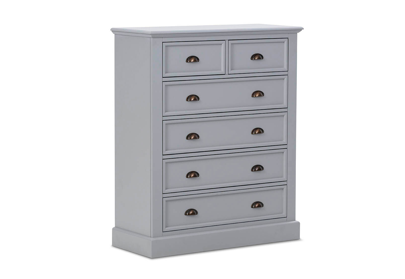 CHRYSTELLE 6 DRAWER TALL CHEST LIGHT GREY