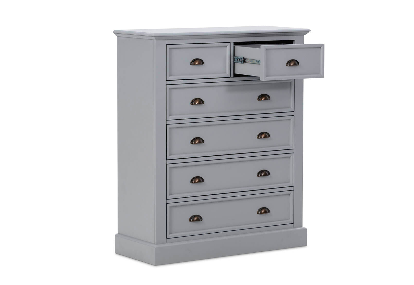 CHRYSTELLE 6 DRAWER TALL CHEST LIGHT GREY