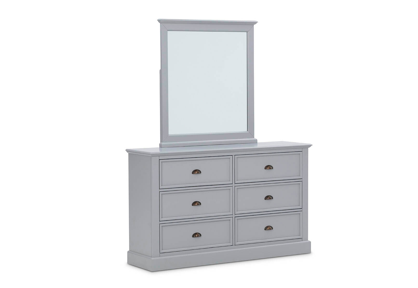 CHRYSTELLE DRESSER WITH MIRROR LIGHT GREY