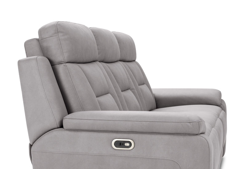NOVAK FABRIC 3 SEATER LIGHT GREY