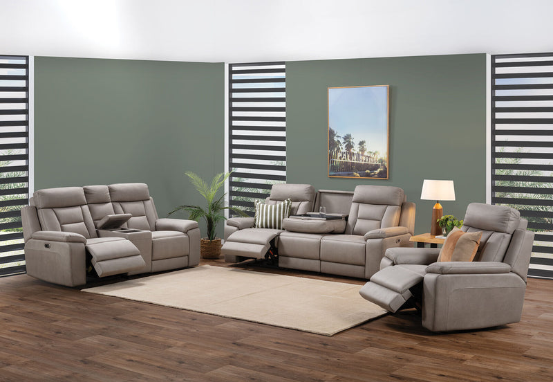 NOVAK FABRIC 3 SEATER LIGHT GREY