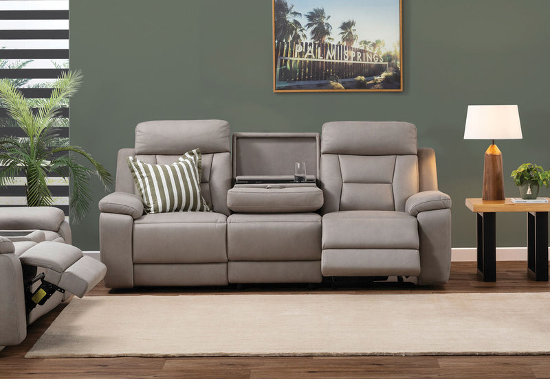 NOVAK FABRIC 3 SEATER LIGHT GREY