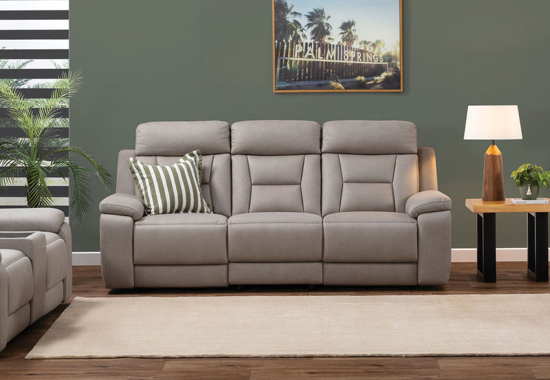 NOVAK FABRIC 3 SEATER LIGHT GREY