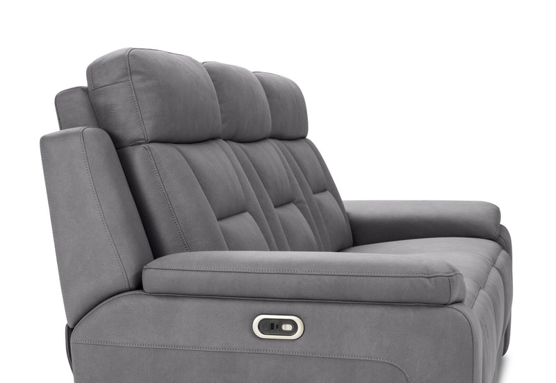 NOVAK FABRIC 3 SEATER DARK GREY