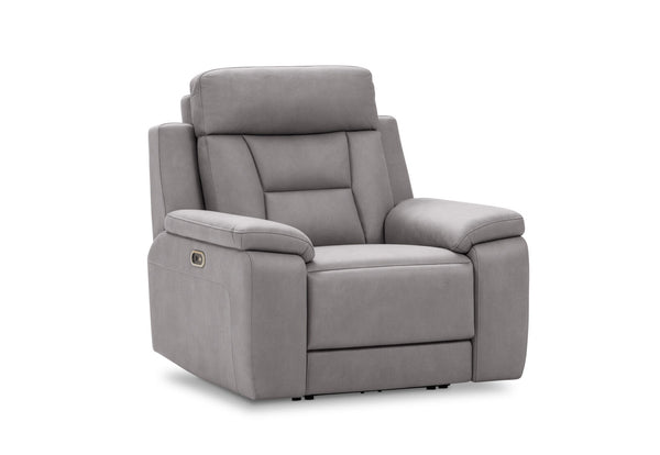 NOVAK FABRIC ELECTRIC RECLINER LIGHT GREY