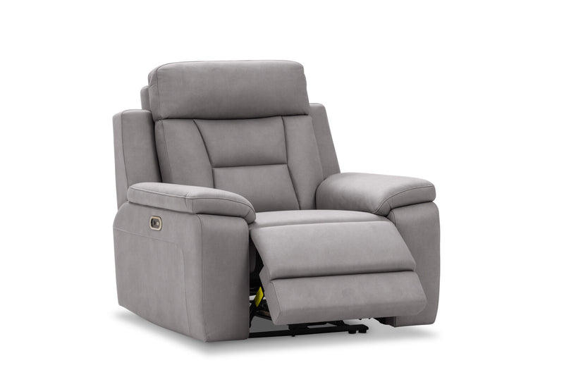 NOVAK FABRIC ELECTRIC RECLINER LIGHT GREY