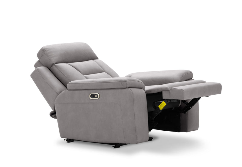 NOVAK FABRIC ELECTRIC RECLINER LIGHT GREY
